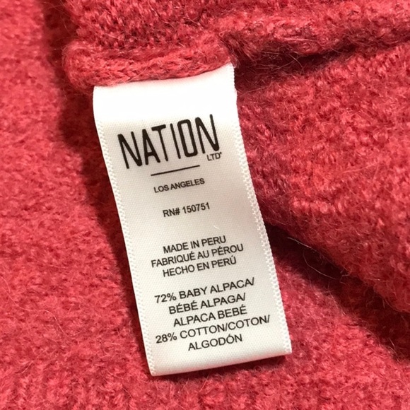 Nation LTD Small Berry Pink Jorjie Baby Alpaca Hooded Pullover Sweater Ultrasoft - Picture 9 of 9